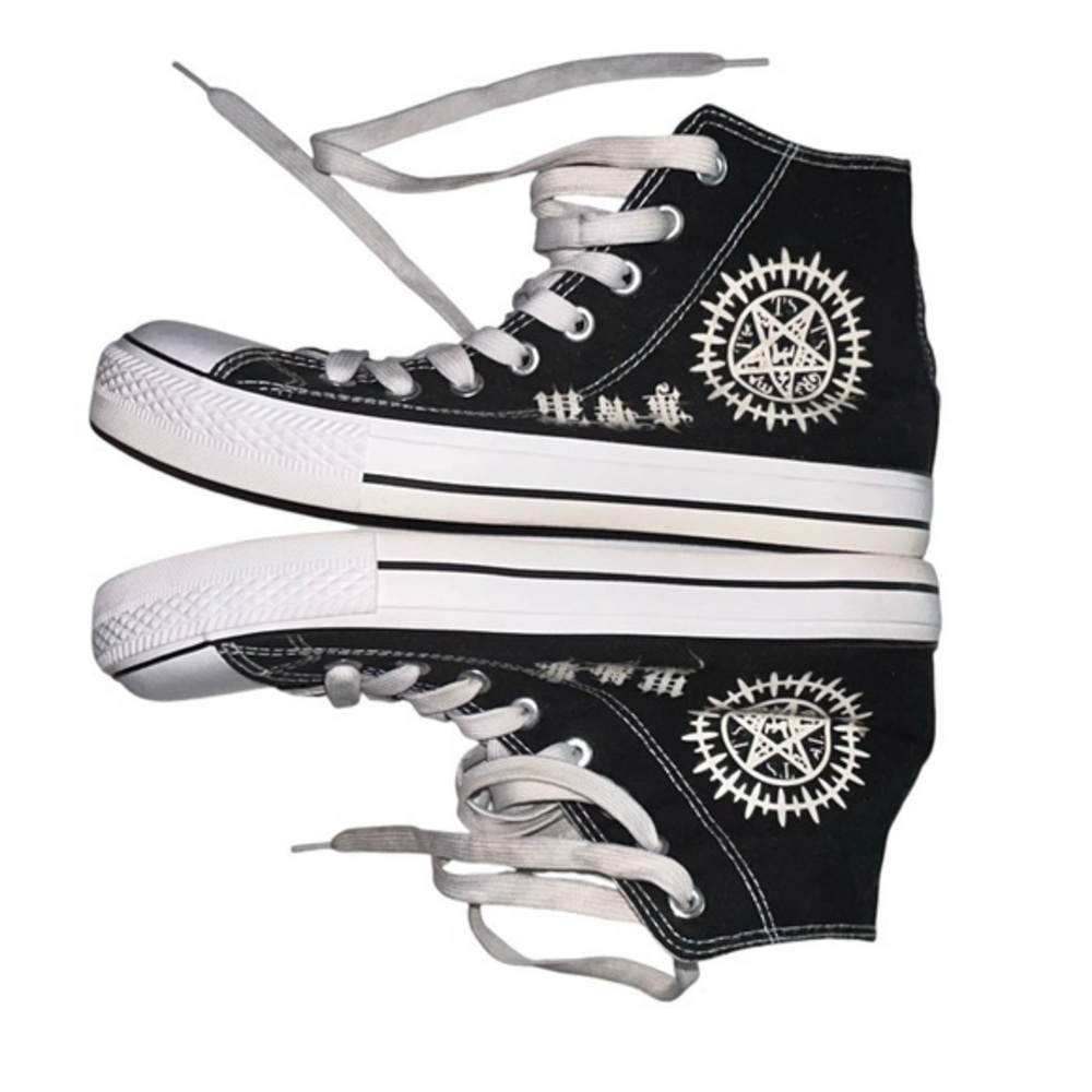 Anime Black Butler Sebastian Michaelis Black High Top‎ Sneakers UV Glow Men’s 12
